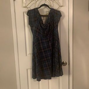 Blue plaid torrid boat neck dress 2x